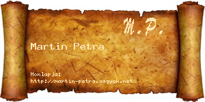 Martin Petra névjegykártya